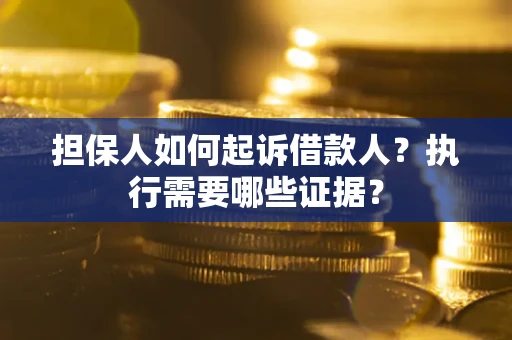 北京担保人如何起诉借款人？执行需要哪些证据？