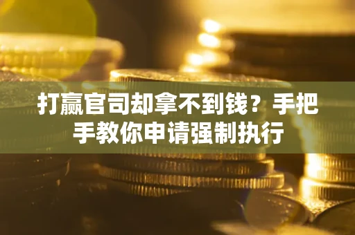 北京打赢官司却拿不到钱？手把手教你申请强制执行